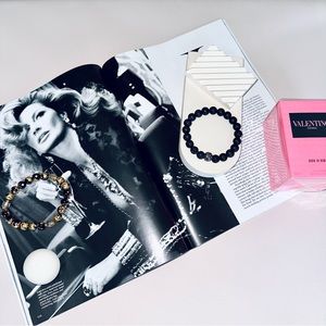 BLACK TEXTURED Beaded Bracelet